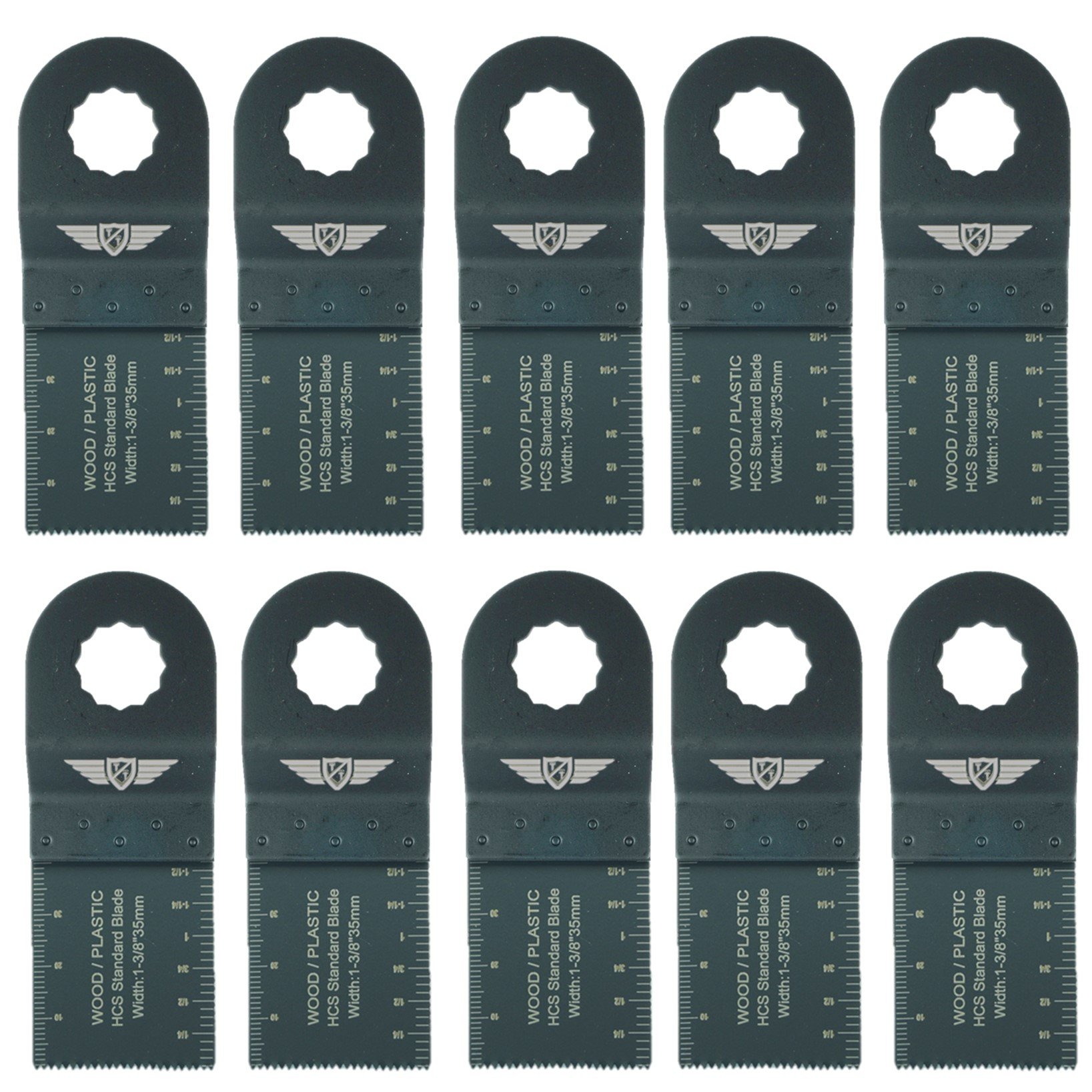 10 x TopsTools WX35F_10 35mm Fine Tooth Blades Compatible with Worx Sonicrafter, Worx 250W, Erbauer Multitool Multi Tool Accessories