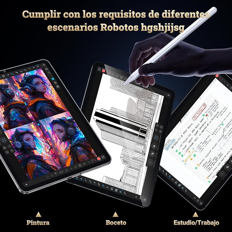 Lápiz para iPad 2018-2025 - Carga Rápida, Detección de Inclinación, Rechazo de Palma-Stylus Pencil para Apple Pencil con iPad 11/10/9/8/7/6/A16, Pro M5/3/4/5/6/M4, Air 3/4/5/M2/M3, Mini 5/6 Pad — foto 7 de 8