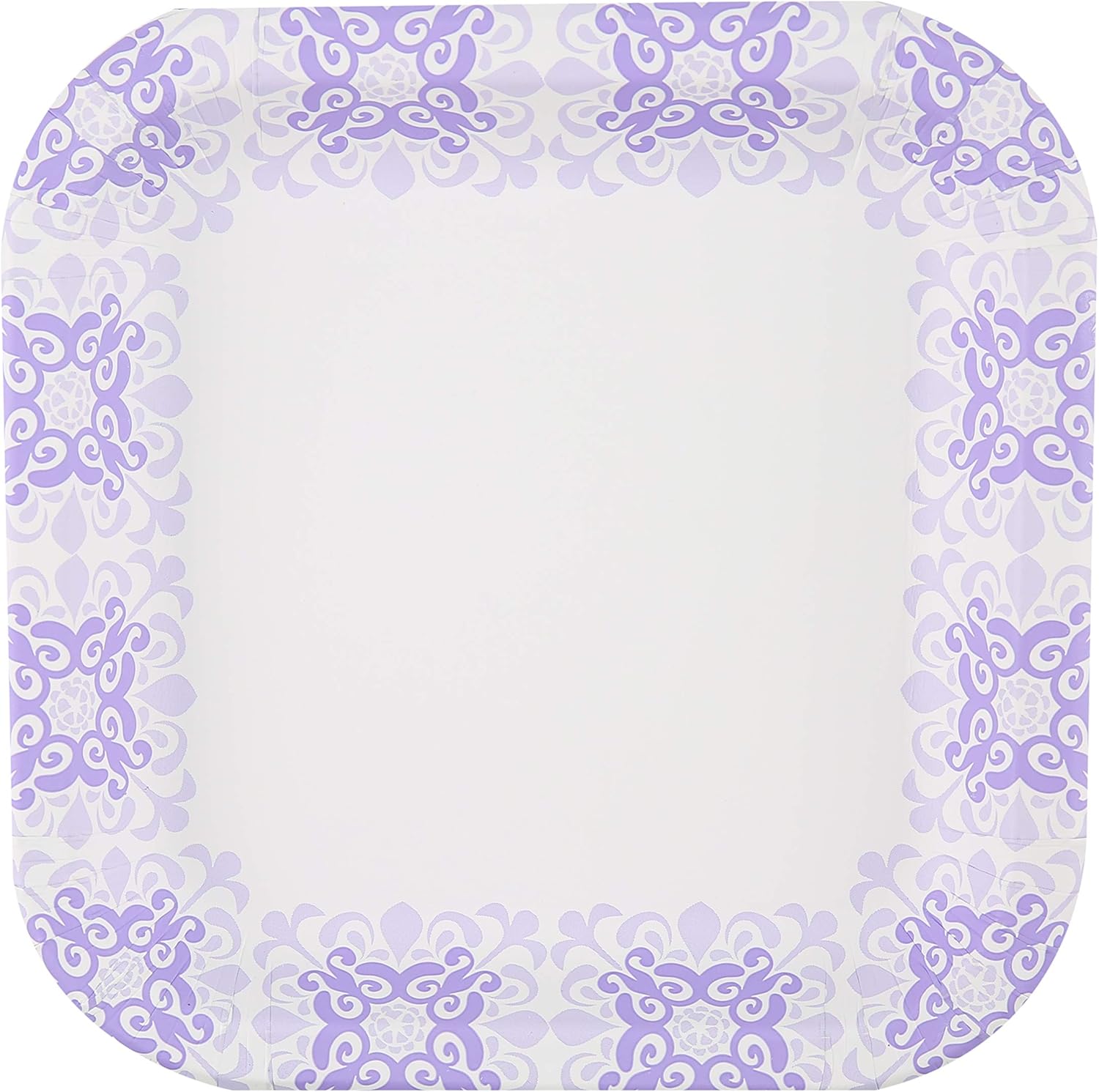 Glad Square Disposable Paper Plates for All Occasions | Soak Proof, Cut Proof, Microwaveable Heavy Duty Disposable Plates |50 Count Bulk Paper Plates | Size : 8.5: Health & Personal Care