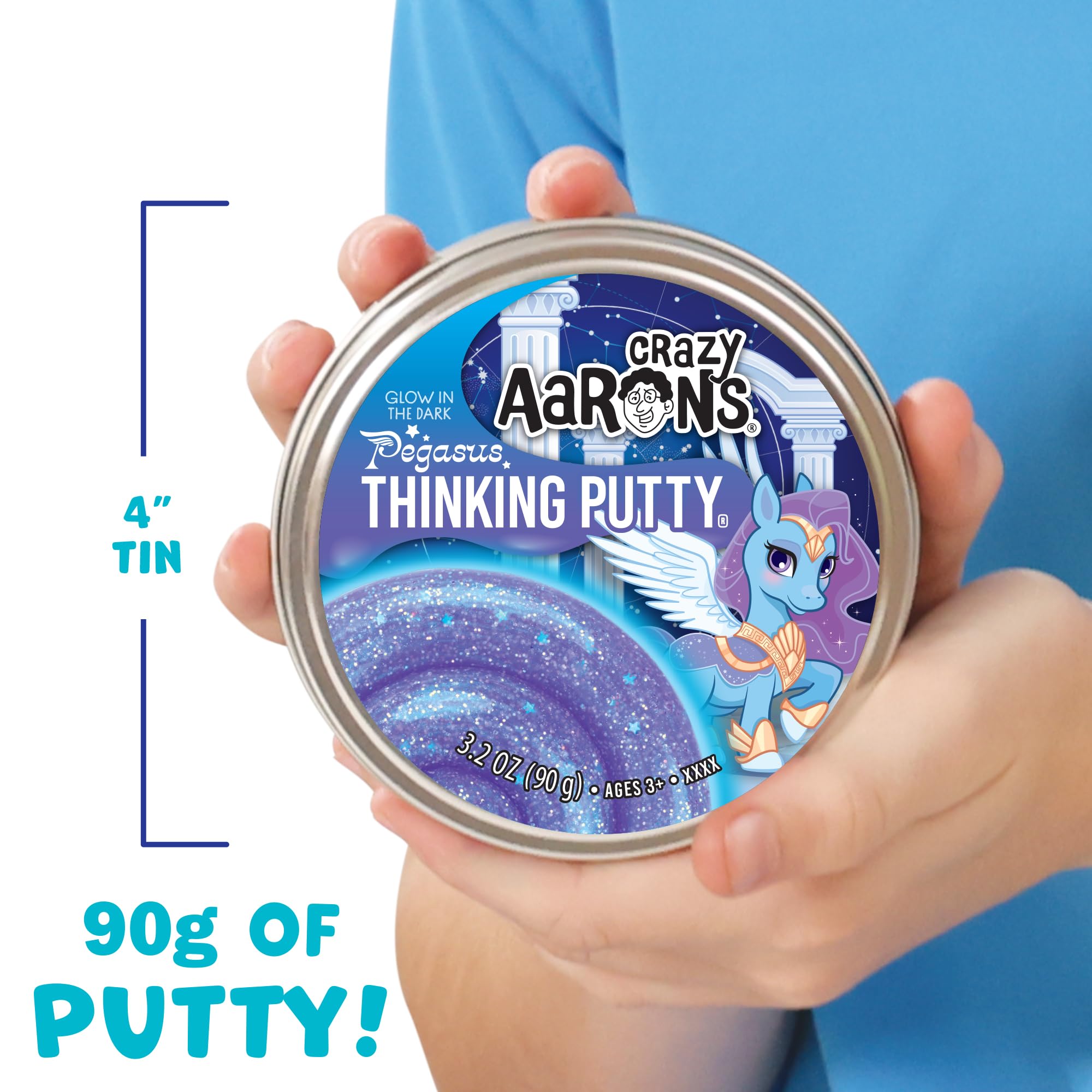 Crazy Aaron's Thinking Putty® - Pegasus - Glow in The Dark Sensory Putty for Kids and Grown ups in a 4
