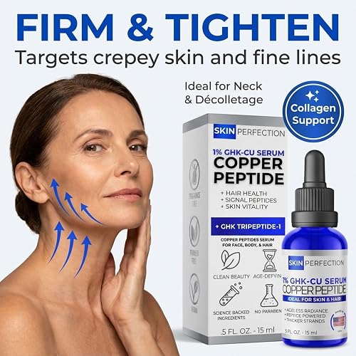 ghk-cu peptide benefits skin hair Skin Perfection Copper Peptide Serum GHK-CU 1% for Face & Hair Copper Peptides for Skin,