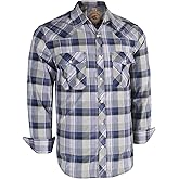 COEVALS CLUB Men's Western Pearl Snap Button Up Casual Cowboy Long Sleeve Two Pockets Work Shirts