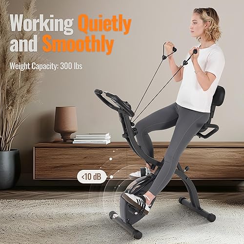 Folding Exercise Bike Stationary Bike Recumbent Exercise bike with - Main Image