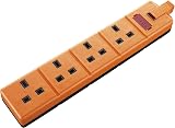 Masterplug Permaplug ELS134O-01 Four Socket Trailing Socket 13A Orange view 1