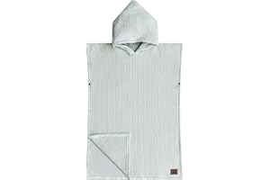 Jade&Kai Hooded Towel for Kids | Snaps into a Poncho | Organic Cotton Waffle | Lightweight and Absorbent | Bath, Beach, and Pool | Multiple Colors | (Medium (3-6 Yrs), Fog)