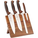 Mercer Culinary Millennia Colors 5-Piece Magnetic Board Set with Chocolate Handles, Acacia, 16 x 8 x 18 inches