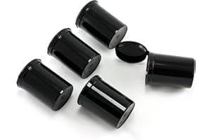 SKYWAY PRODUCTS Skyway Smell Proof Container Stash Box Odor Sealing Jar - Waterproof - Airtight - Vial Bottle with Child Resistant Squeeze Top Cap 3.75 OZ 30 Dram - Set of 5 (Black)