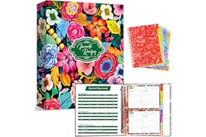 KiDEPOCH Recipe Binder, 9.5 inch x 11 inch 3 Ring Recipe Binder Kit with 50 Plastic Protectors, 100 5 inch x 7 inch Recipe Ca