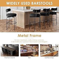 STHOUYN Counter Height Bar Stools Set of 4, Black