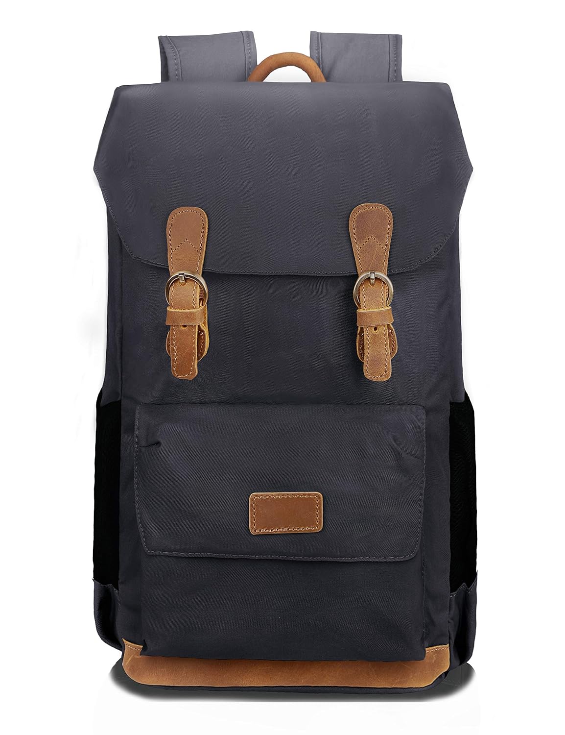 EverVanz Outdoor Canvas Leather Backpack, Travel Hiking Camping