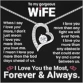 Faiaza To My Wife Necklace From Husband| Anniversary or Birthday Love Gift for Her| Soulmate Mother's Day or Valentine's Day Pendant Jewelry for Hot Doe