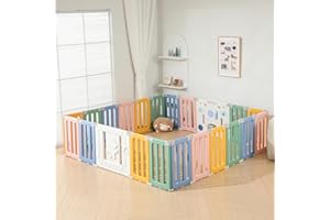 Bestgame Baby Play Pen, Foldable Play Pens for Babies and Toddlers, 22 Panels Extra Large Baby Playpen, Astronauts Portable F