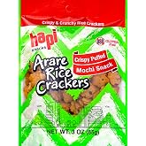 Hapi Crispy Puff Mochi Arare Rice Crackers, 3 oz (Pack of 12)