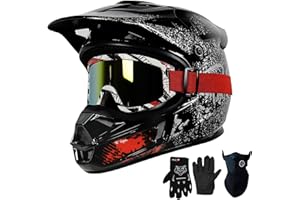 Loyoriwy DOT Approved Kids ATV Helmet with Visor Electric Dirt Bike for Kids 8-14 Lightweight Multi Sport Motorcycle Helmet for Boys Girls Youth BMX, Motocross,Dirt Bike Helmet