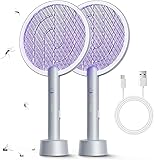 Electric Fly Swatter Racket 2 Pack, Mosiller 2 in 1