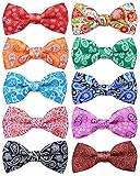 PET SHOW 10 Pack Paisley Small Dog Bow Ties Sliding