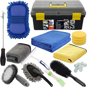 AUTODECO 25Pcs Microfibre Car Wash 