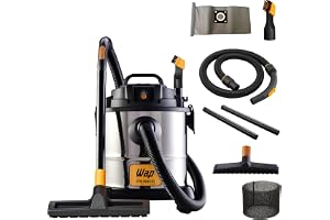 WAP Aspirador de Pó e Água Barril GTW INOX 20, Compacto, 20 Litros, com Filtro Lavável, 160mbar 1600W 220V