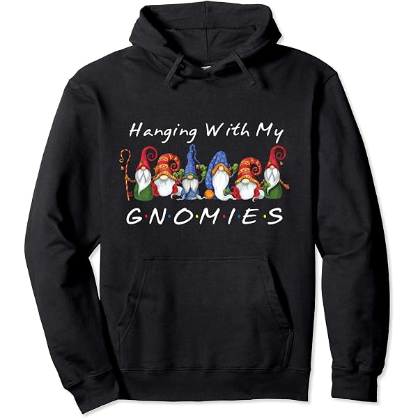 Weihnachtspullover 'Hangin' With My Gnomies' – Unisex, Gemustert, Aus Baumwolle