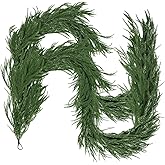 6FT Artificial Norfolk Pine Garlands for Christmas Decorations,Real Touch 2 PCS Winter Faux Greenery Garlands for Mantel Table Stair Fireplace Wall Holiday Indoor Outdoor Decor