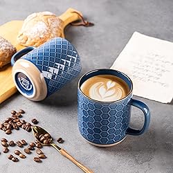 GBHOME Large Coffee Mugs Set of 4, 16oz Handmade