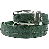Pelgio Genuine Crocodile Backbone Skin Leather Men's Belt 46" Long Auto Locking