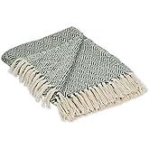 DII Diamond Throw Collection Cotton Woven, 50x60, Hunter Green