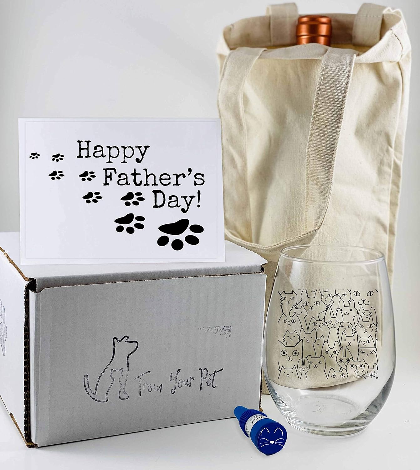 Amazon.com | Gift For Cat Dad Fathers Day Gift From Cat Cat Dad Fathers Day Gift (Cat Lover Wine ...