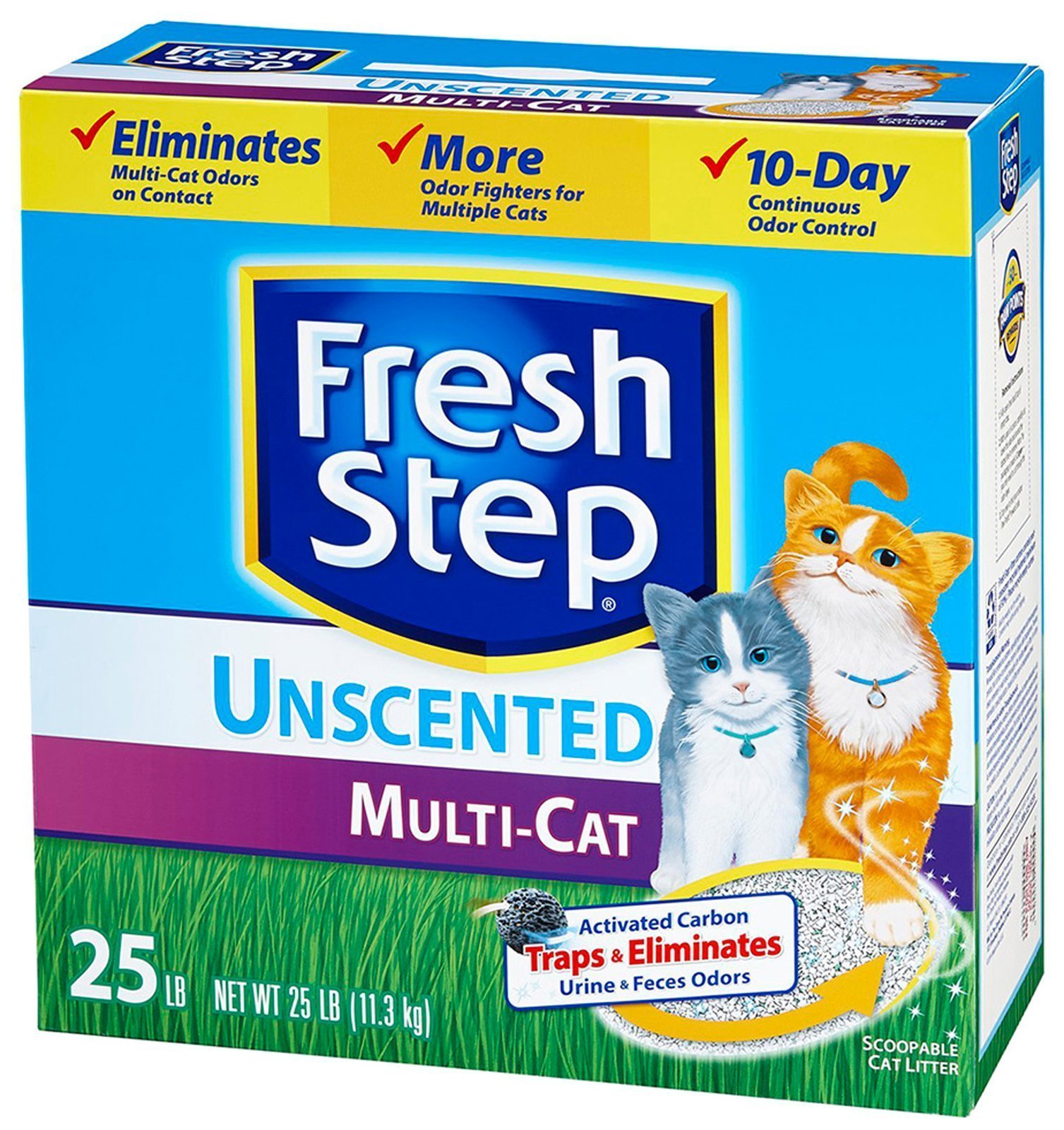 Fresh Step Cat Litter Multi-Cat Scoopable, Unscented - 25 lb