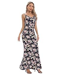 Capuffy Women Floral Print Maxi Dresses Lace