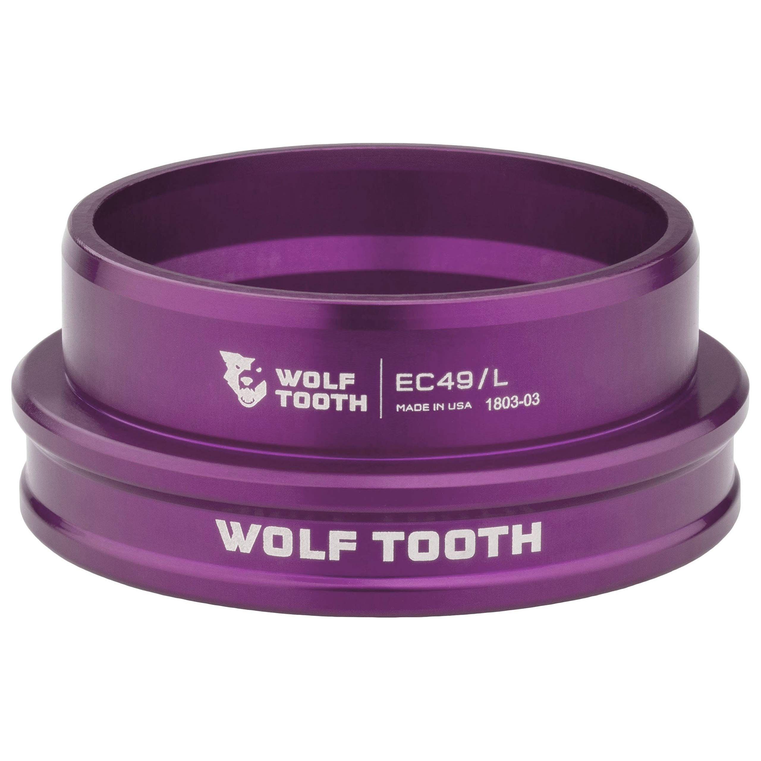 Wolf Tooth Performance EC49/40 Lower Headset Purple | Lightweight Aluminium Headset Stainless Steel Bearings Wide Colour Range