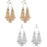 Zealmer Gold Geometric Earrings Statement Vintage Boho Ethnic Earrings Hollow Out Fan Shape Dangle Drop Earrings for Women Birthday Christmas Valentines Day Gift