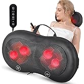 ANHAO Christmas Gifts for Women,White Elephant Gifts for Adults Cordless Back Massager with Heat, Neck Shoulder Massager with Remote, 3D Kneading Massage Pillow Birthday Gift for Women Men Black