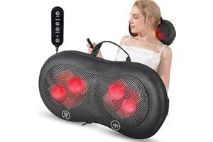 ANHAO Christmas Gifts for Women,White Elephant Gifts for Adults Cordless Back Massager with Heat, Neck Shoulder Massager with Remote, 3D Kneading Massage Pillow Birthday Gift for Women Men Black