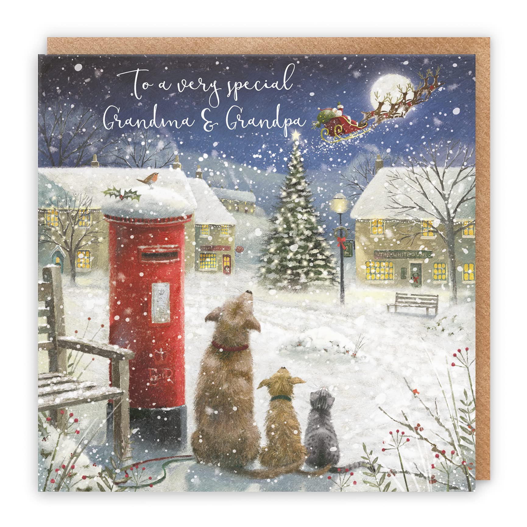 Hunts England - Grandma And Grandpa Stunning Artistic Christmas Card - To A Very Special Grandma & Grandpa - Magical Christmas - Milos Gallery Collection