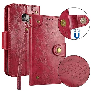 Lomogo Samsung [Galaxy S6 Edge]/G925 Hülle Leder Retro, Schutzhülle Brieftasche mit Kartenfach Klappbar Magnetverschluss Stoß