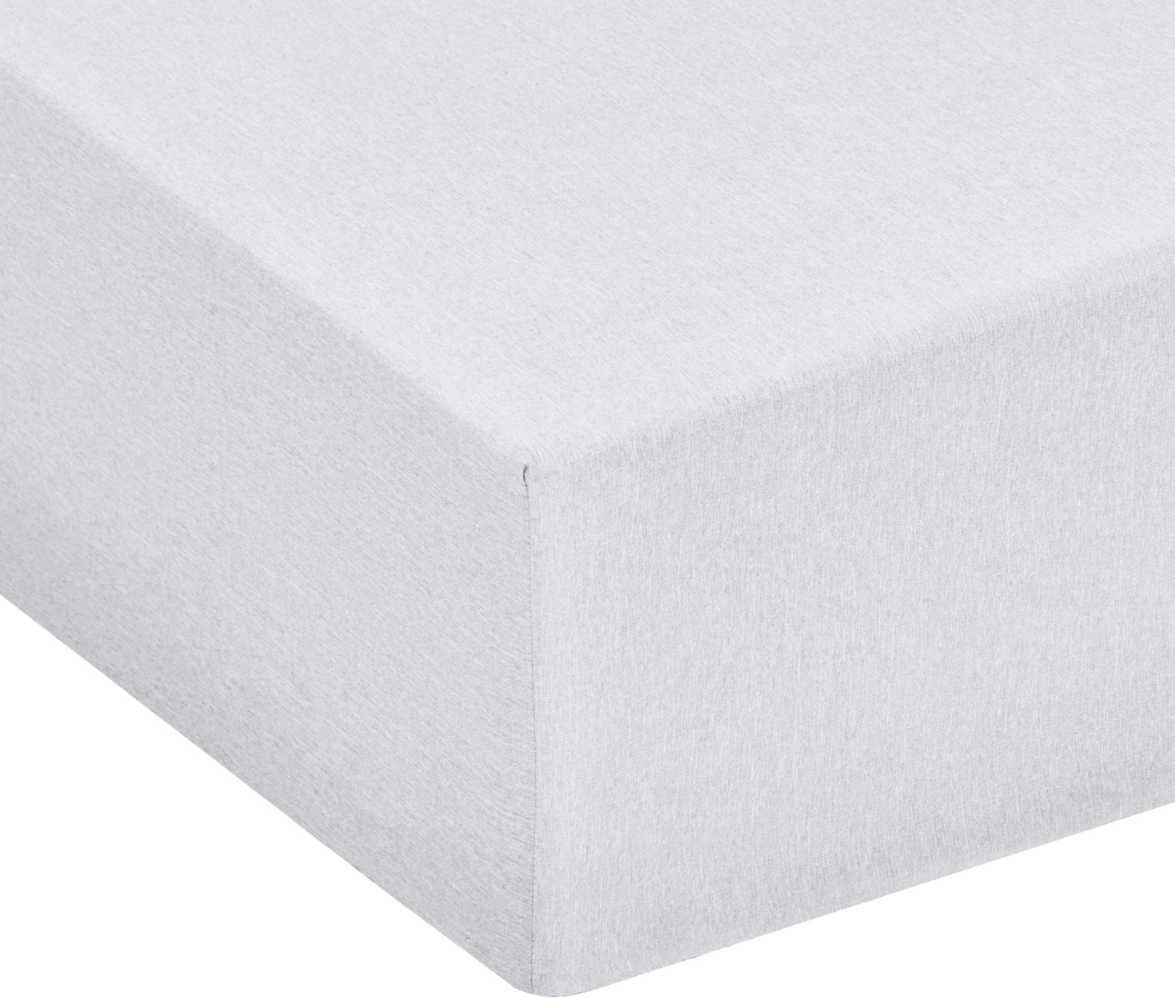 AmazonBasics Chambray Fitted Sheet - 180 x 200 x 30 cm, Soft Grey
