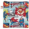 Bumkins Reusable Sandwich and Snack Bags, for Kids School Lunch and for Adults Portion, Washable Fabric, Waterproof Cloth Zip Bag, Travel Pouch, Food-Safe Storage, Large, DC Comics Superman
