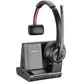 Plantronics Savi 8200 Series Wireless Dect Headset System, Black (Renewed)