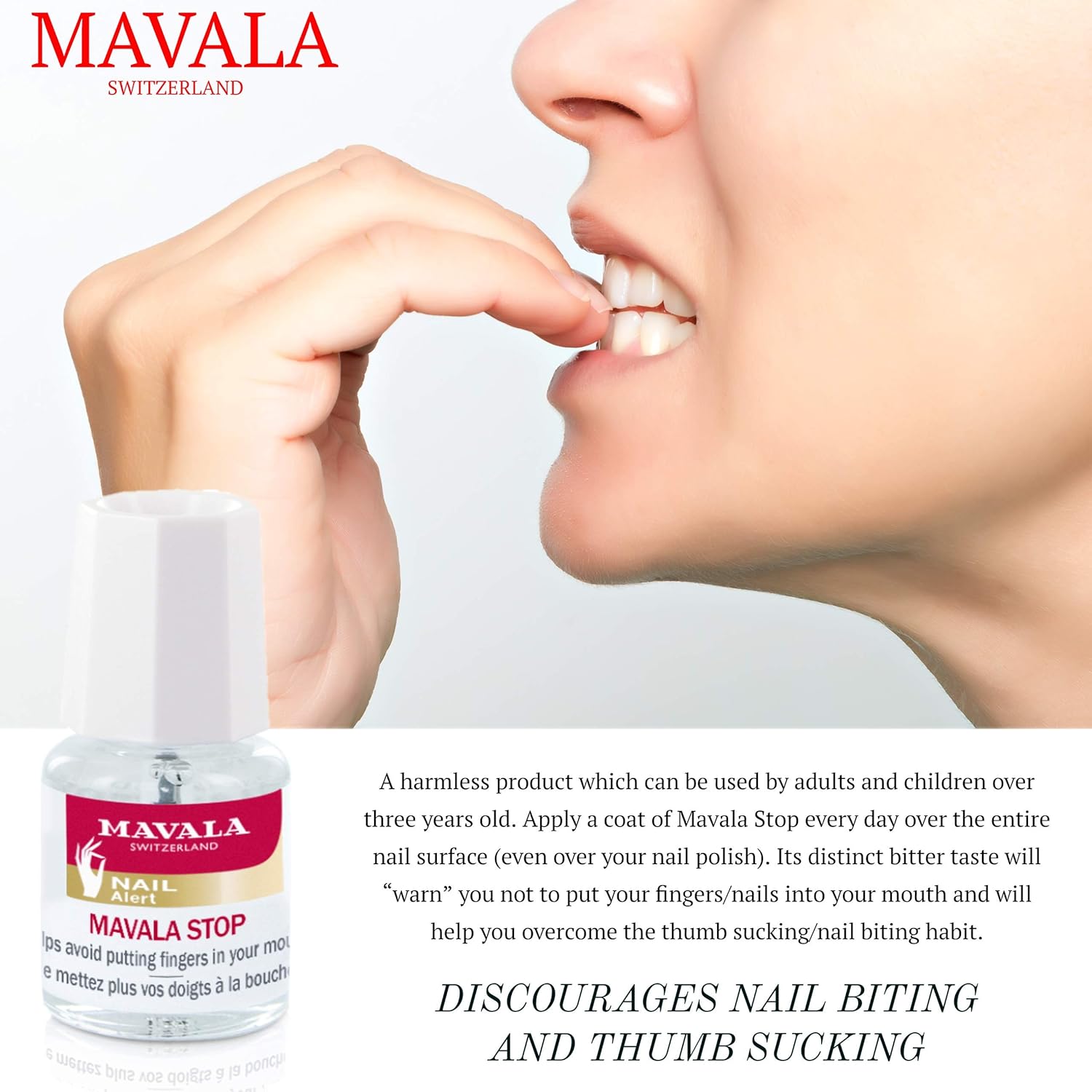 Mavala Stop Deterrent Nail Polish Treatment | Nail Care to Help Stop Putting Fingers In Your Mouth | For Ages 3+ | 0.17 oz : Nail Repair Products : Beauty