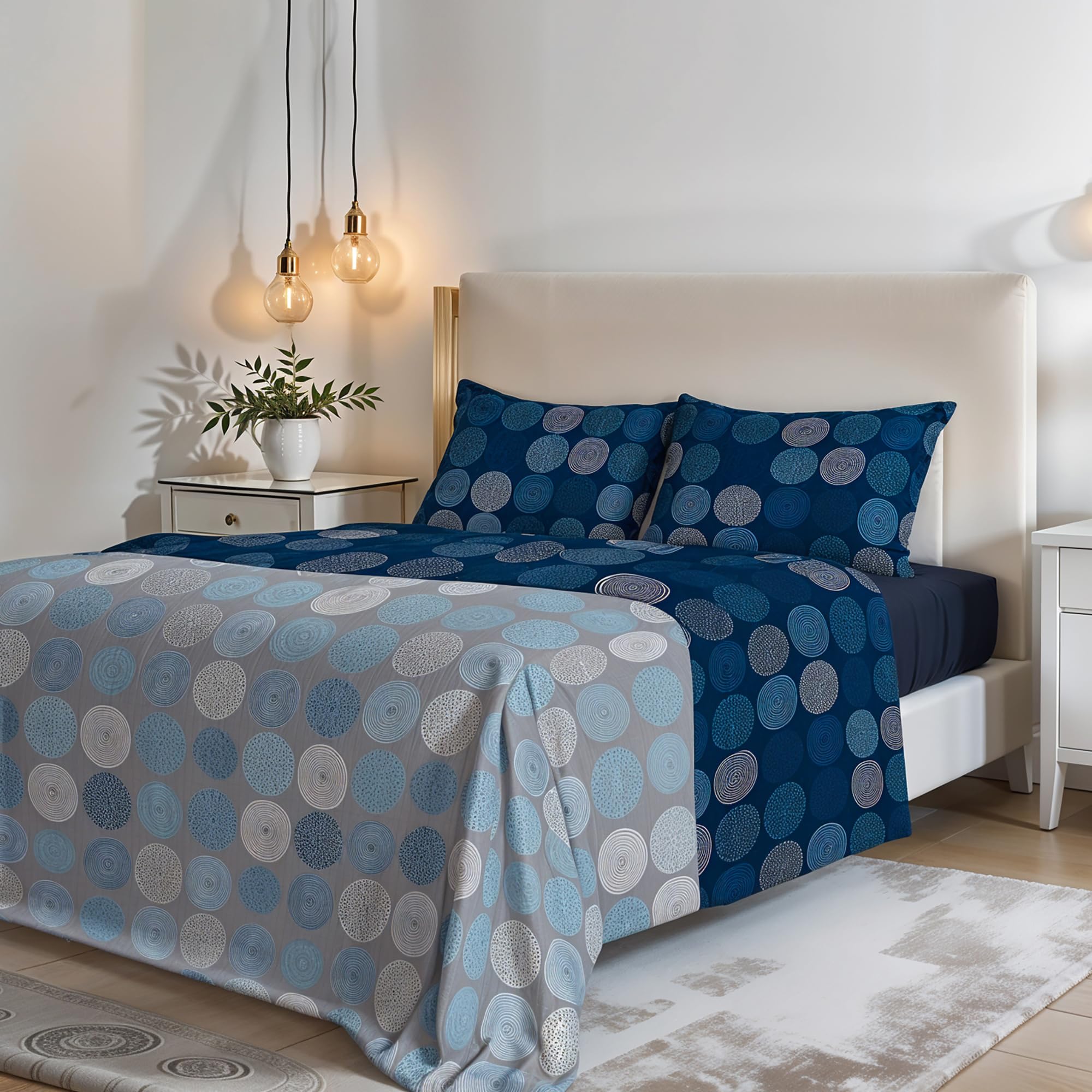 Italian Bed Linen MB Home Italy “Fantasy” Bed Sheets Set, Ipnotic, Double