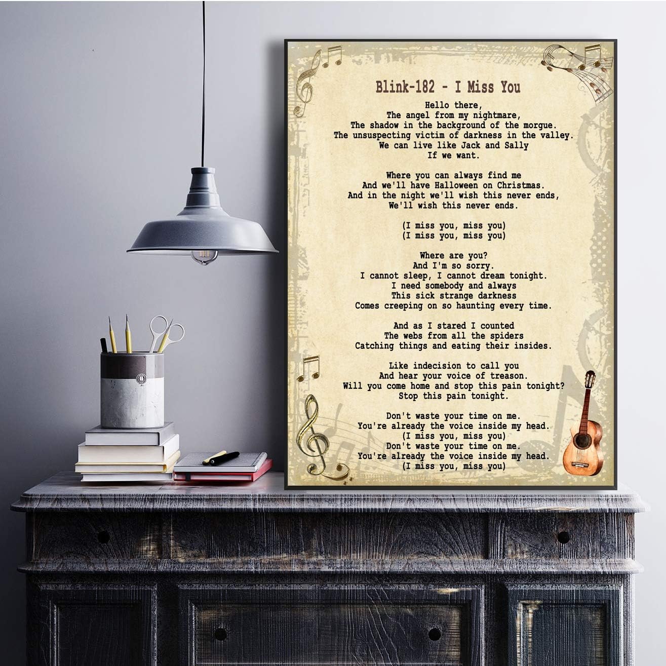 Poster Mit Songtext I Miss You Song Small Amazon De Burobedarf Schreibwaren amazon de