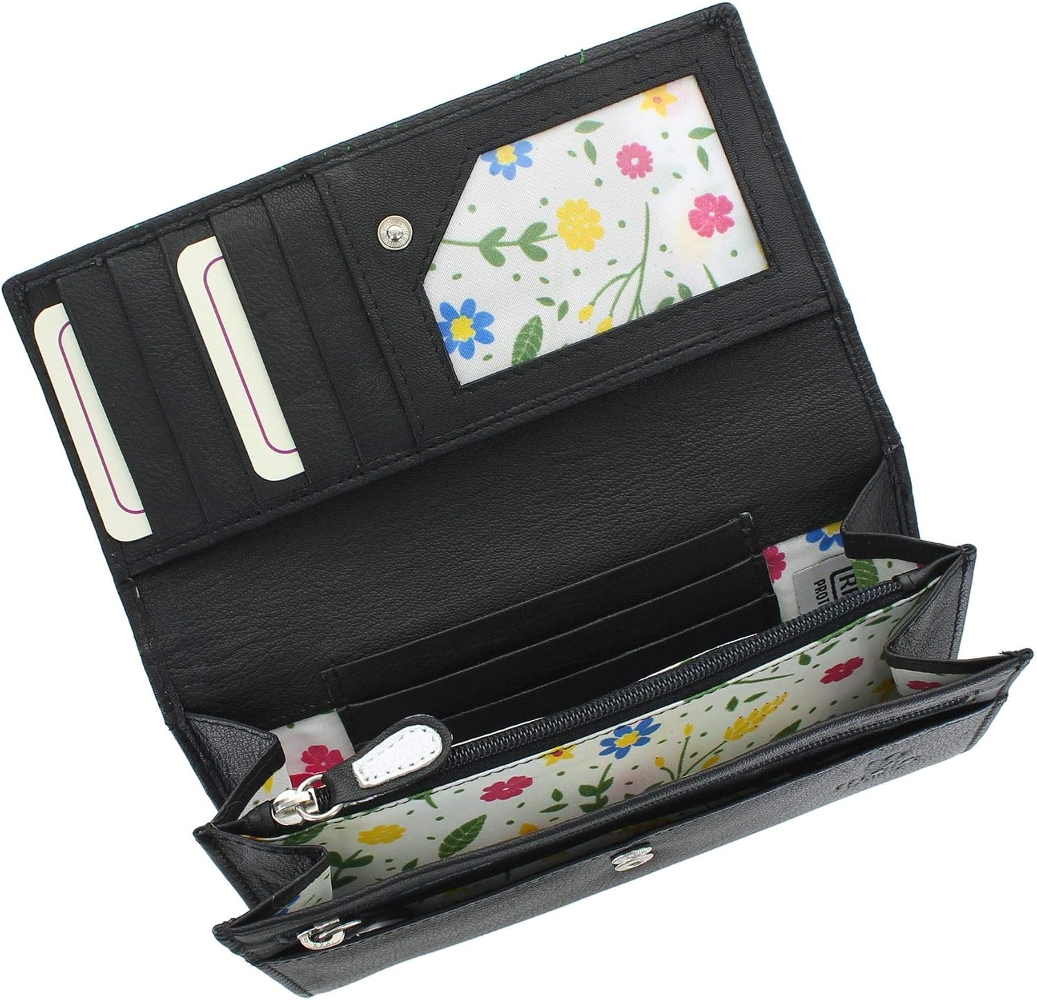 Mala Leather Sophia Collection Leather Purse RFID 3513_42 Black - Image 4