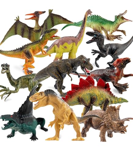 HTOOQ Dinosaures Réalistes 7 Pouces Lot de 12 Jouets pour Garçons et Filles de 3 Ans et Plus Grandes Figurines de Dinosaures en Plastique avec Livre de Dinosaures HTOOQ Dinosaures Réalistes 7 Pouces Lot de 12 Jouets pour Garçons et Filles de 3 Ans et Plus Grandes Figurines de Dinosaures en Plastique avec Livre de Dinosaures