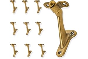 ZAUYX 5 Pack 3 Inch Hand Rail Bracket Antique Brass Stair Brackets Heavy Duty Handrail Brackets for Stairways Handrail Staircase Bracket
