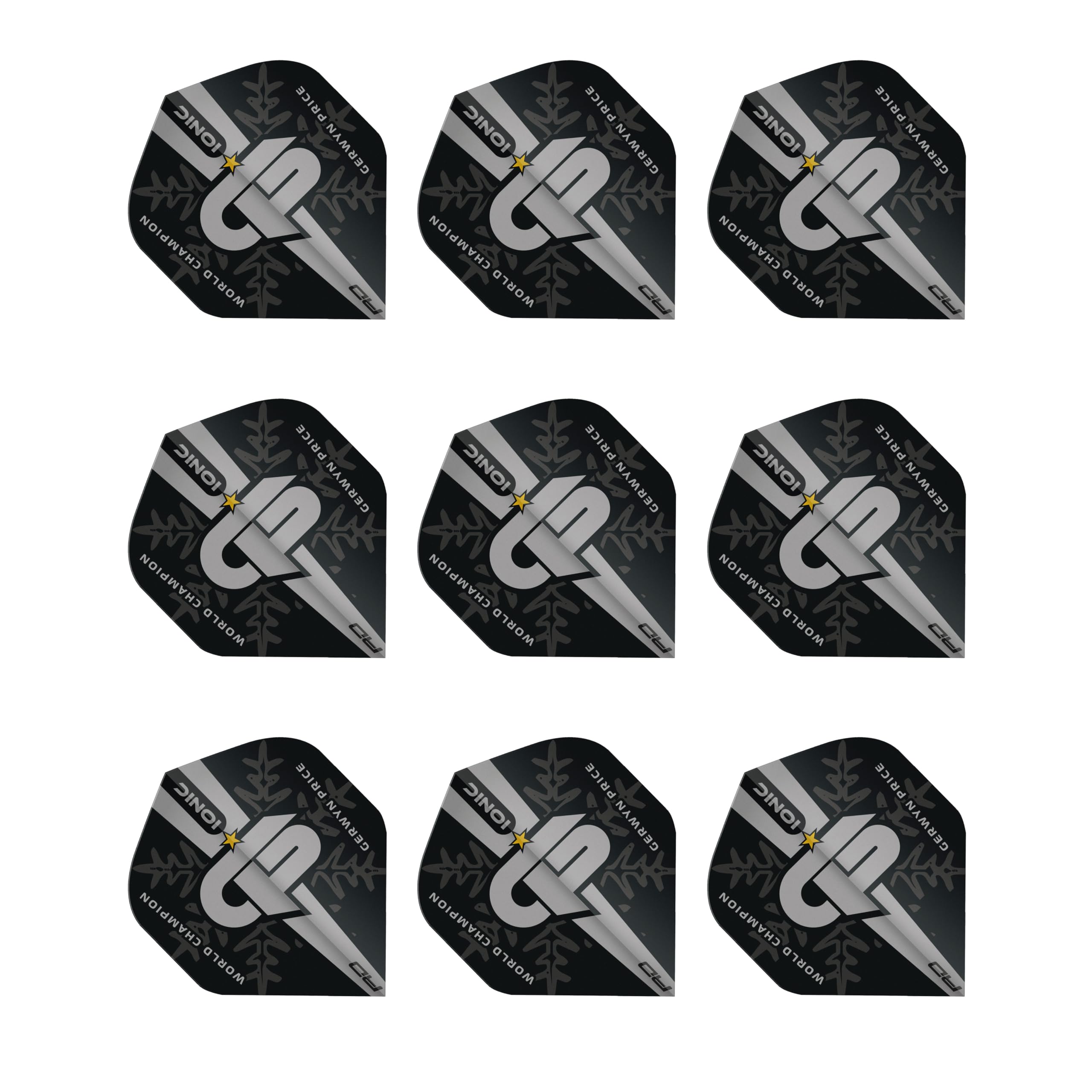 RED DRAGON Gerwyn Price World Champion Edition Dart Flights - 3 sets per pack (9 flights in total) (Silver Logo)