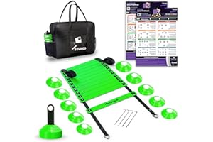 STUHOO Agility Ladder, Soccer Training Equipment for kids, Football Training Equipment for youth, Speed Agility Training Equipment, Speed Ladder, Soccer Equipment for training, Football Ladder & Cones