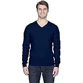 State Fusio Basic V-Neck Sweater Merino Wool Long Sleeve Pullover for Men - Made with 100% Merino Wool