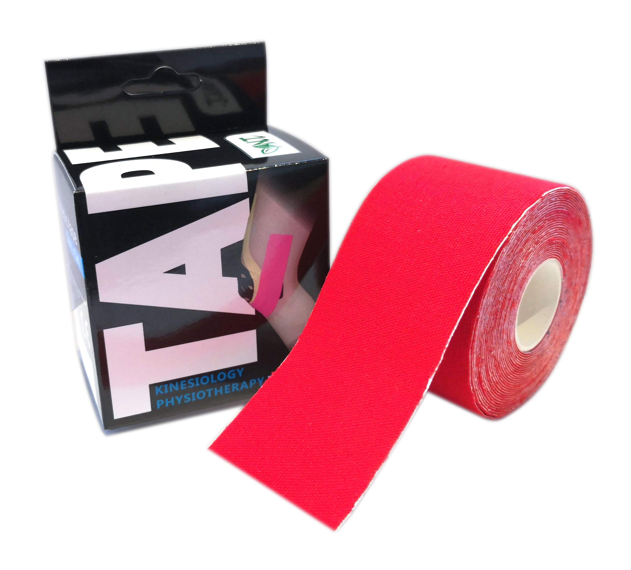 NT Kinesiology Elastic Tape | 5m x 5cm Roll of Elastic Muscle Support Tape for Exercise, Sports & Injury Recovery (Red)