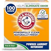 ARM &amp; HAMMER Powder Laundry Detergent, Free of Perfume and Dyes, 6.16 lbs | Dermatologist Tested, Activated Baking Soda, Odor Eliminator, Tough Stain Removal, 100 Loads